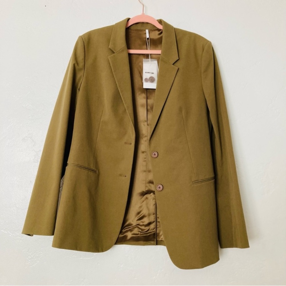 Helmut Lang Rider Patina Blazer Jacket Coat Size 12 Designer Quiet Luxury